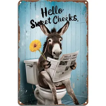 Plechová cedule BAF Kovová cedule Sladký oslík 30 x 20 cm