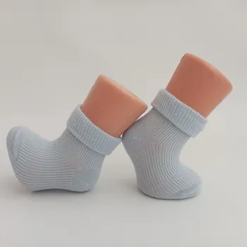 TREPON Kojenecké bavlněné ponožky přeložený lem, světle modré Velikost: 13-15cm /19-22/