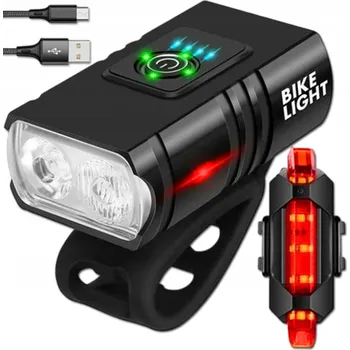 Cyklosvítilna SADA USB SVĚTEL NA KOLO PŘEDNÍ A ZADNÍ | KOMPLET SVĚTEL NA KOLO