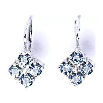 Náušnice Stříbrné náušnice Swarovski Akvamarine - NK1324 (Stříbrné náušnice Swarovski krystaly)