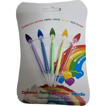 Dortová svíčka NAROZENINOVÉ SVÍČKY cool barevné k narozeninám NA DORT s podstavcem na dorty