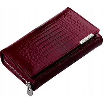 Peněženka Jennifer Jones kožená červená velká se západkou, 8 přihrádek