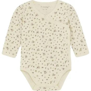 Kojenecký body FIXONI dětské zavinovací body potisk Shadow Grey vel. 44 cm