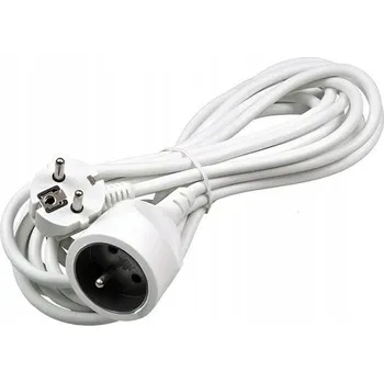 Napájecí kabel Elcan jednoduchý Prodlužovací Kabel 5 m 1 ks zásuvek bílý