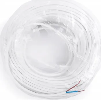 elektrický kabel Elektrický kabel 2x0,75 bílý H03VV-F (OMY) role 10 m, kulatý průřez