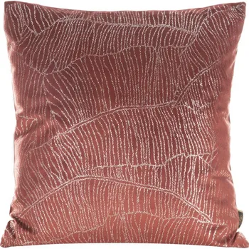 Sametový povlak na polštář se stříbrným motivem listů banánovníku