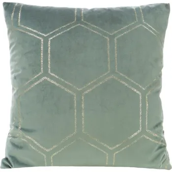 Sametový povlak na polštář se zlatým vzorem včelí plástve