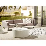 Venkovní pohovka béžová polyesterové čalounění 3místná zahradní pohovka pravostranná UV vodě odolná moderní design obývací pokoj Beliani