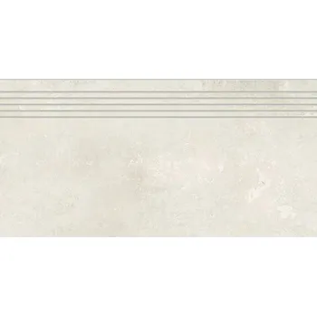 Dlažba Rako Dale DCPSR878 schodovka reliéfní 30x60 swan bílošedá rekt.