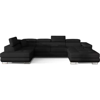 Sedací souprava Rohová rozkládací sedací souprava RODRIGO 345 cm Kronos 07 černá levá