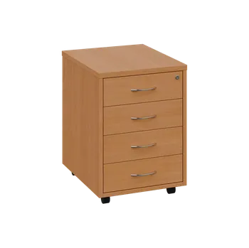 Zásuvkový kontejner OKC - V1 kontejner pojízdný, 4-zásuvkový, deska 25 mm, centrální zámek, buk royal