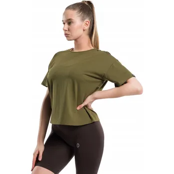 Dámské tričko Dámské tréninkové tričko Gym Glamour V khaki M