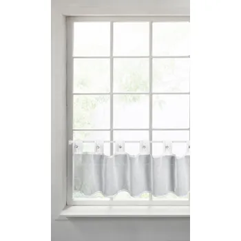 Záclonka SEVILLA z hladké matné látky s ozdobnými poutky s krystalky 150 x 30 cm