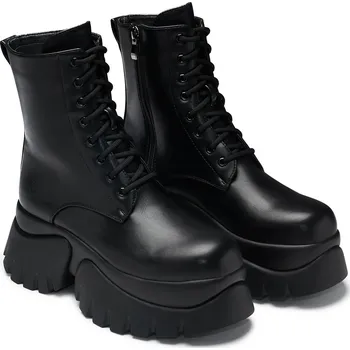 Dámské lodičky boty s klínem - Rancor Vilun Black Lace up - KOI - KA00724374 - 37