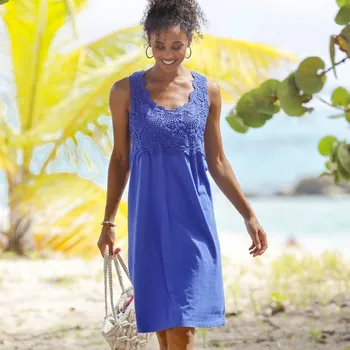 Dámské šaty Šaty s macramé modrá 54