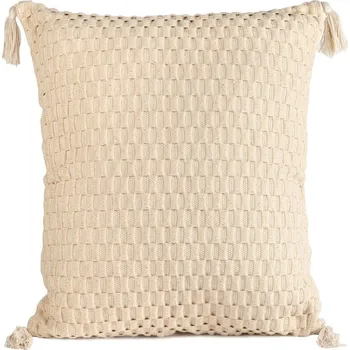 TERRA COLLECTION povlak na polštář SEVILLE z hrubé bavlněné látky zdobený třásněmi na rozích