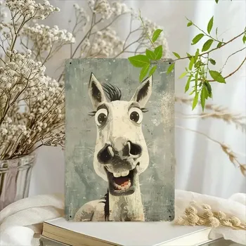 Plechová cedule BAF Kovová cedule Kůň Tě vítá 30 x 20 cm