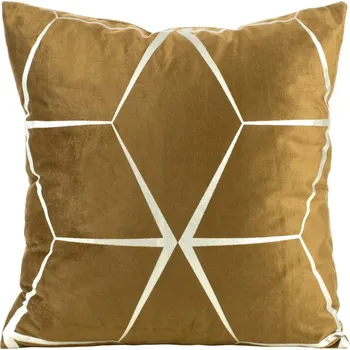 Sametový povlak na polštář BLINK 28 se stříbrným geometrickým potiskem