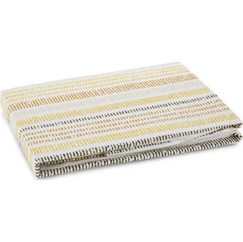 Prostěradlo s gumou 160x200 cm z bavlny hořčicová barva pruhovaný vzor 105 g/m² PRINT