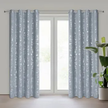 Závěs SOLANA v eko stylu s viditelnou vazbou a pololesklým jemným potiskem 140 x 250 cm