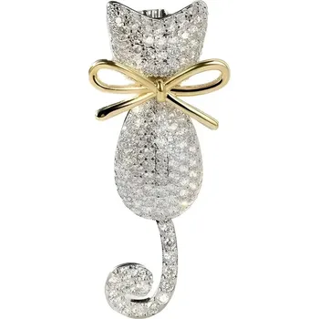 Brož Amparo Miranda® Brož Kočička AM131, Barva Stříbrná