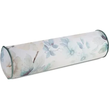 PREMIUM Polštář ALINE ve tvaru válce z měkkého sametu s výplní a jarním květinovým motivem