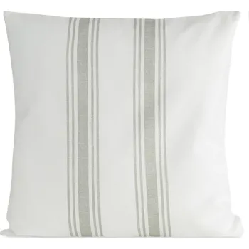 Bavlněný povlak na polštář LEN s příměsí lnu zdobený jemným proužkovým potiskem