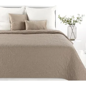 PREMIUM přehoz na postel prošívaný z látky imitující len