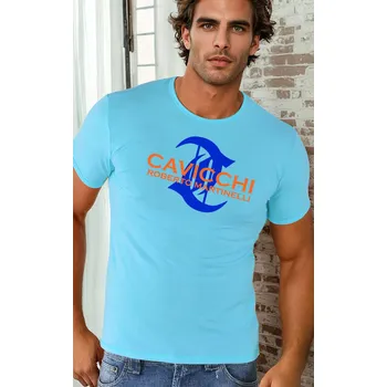 Pánské tričko Pánské tričko CAVICCHI CC219 02126 značkové tyrkysové pánské tričko Roberto Martinelli Velikost: S