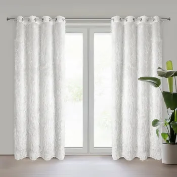 Záclona MARGARET 2 z etamínu zdobená mohérovou nití 140 x 250 cm