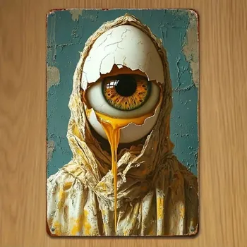 Plechová cedule BAF Kovová cedule Oko a vejce 30 x 20 cm