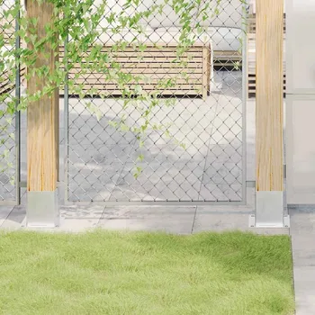 Plotový sloupek OMAXI Podstavce pro sloupky čtvercové 4 ks Stříbrná Pozinkovaná ocel 709745