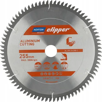Řezný kotouč Kotouč na hliník Norton Clipper 255 mm/30 mm/80 T