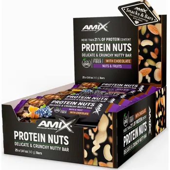 Amix Protein Nuts Bar Ořechy & Ovoce, 25x40g