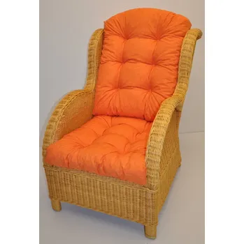 Axin Trading s.r.o. Ratanové křeslo Ear medové polstr oranžový melír