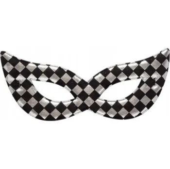 Karnevalová maska Stříbrná škraboška šachovnice