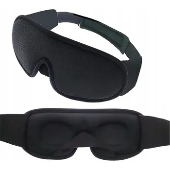 Škraboška na spaní Maska na spaní 3D nastavitelná, černá, polyester