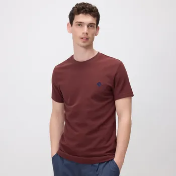 Pánské tričko Reserved - Bavlněné tričko slim fit - hnědá - 458EF-83X - 458EF-83X-S