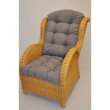 Axin Trading s.r.o. Ratanové křeslo Ear medové polstr šedý melír