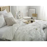 deka Bílá 200 x 220 cm, vlněný přehoz Beliani