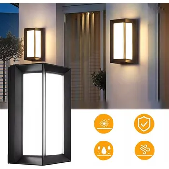 Venkovní osvětlení Venkovní nástěnné svítidlo s pohybovým senzorem, zahradní lampa, fasádní LED 18W