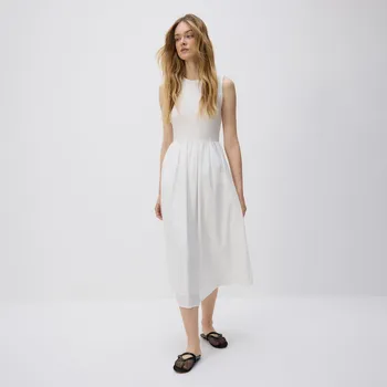 Dámské šaty Reserved - Viskózové šaty - bílá - WW273-00X - WW273-00X-L