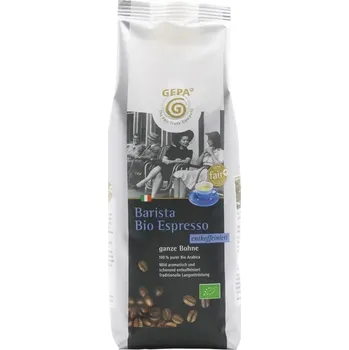 Káva Gepa BIO zrnková káva Barista espresso bez kofeinu 250 g