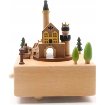 Hudební nástroj pro děti Dřevěný Hrací Skříňka Kolotoč Zámek Narozeniny Roček Suvenýr