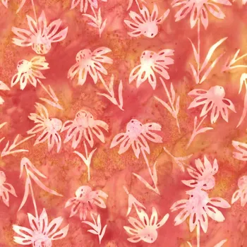 Hoffman 3379-203 bali batika oranžová bavlněná látka