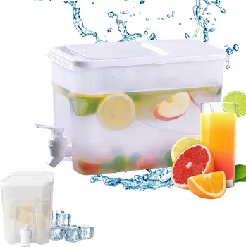 NÁDOBA DŽBÁN ZÁSOBNÍK NA VODU LIMONÁDU S KOHOUTKEM NA STUDENÉ NÁPOJE 4L