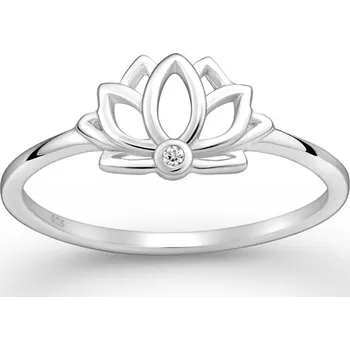 Prsten Prstýnkárna Stříbrný prsten Lotos zdobený mini zirkonem AG 925 ≤ 1,3 g Velikost prstenu: 9 (59/60)