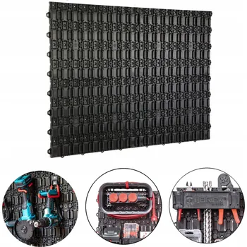 Obraz 4x Děrovaná stěna do dílny, panel na nářadí 515x390 mm, závěsná stěna do garáže