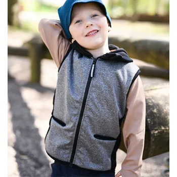 Pánská vesta šedá melírovaná softshellovo-tecnostretchová vesta se širokým lí