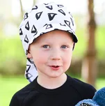 bílo-černý pirátský šátek s potiskem